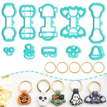 Imagem de Cortadores de chaveiros de argila polimérica Tainsky Halloween 10 Shap