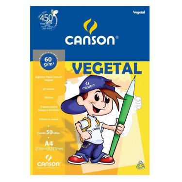 Imagem de Papel vegetal liso A4 60g com 50 folhas Canson