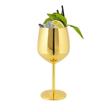 Imagem de Taça Metalizada Vinho Drink Gyn Festa Buffet Dourada 500ml - Prana Dia