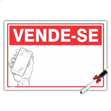 Imagem de Placa Vende-se Casa Comércio Terreno Imóvel 30x20cm + Caneta - SPORTIN