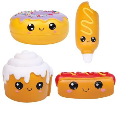 Imagem de Squishies Anboor Hot Dog Cake Bread Donut para crianças (4 unidades)