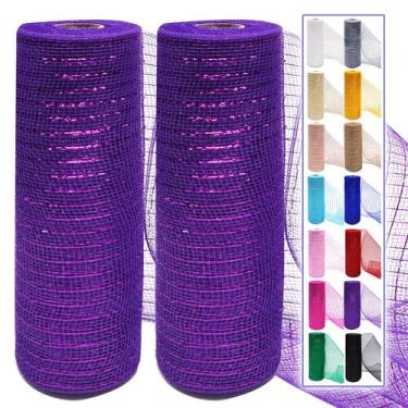 Imagem de Rolos de fita de malha Deco Ableme Deco Purple 10 cm x 9 m (2 unidades