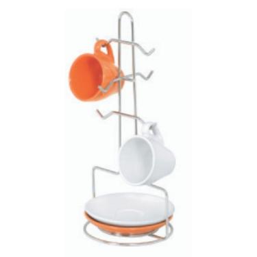 Imagem de Porta Xícaras De Café e Pires Suporte Cromado Organizador Cozinha