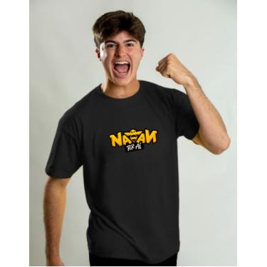 Imagem de Camiseta Algodão Preta Manga Curta Natan por Aí Logo
