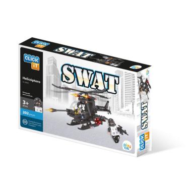 Imagem de Brinquedo Blocos De Montar Com 202peças Swat Helicóptero