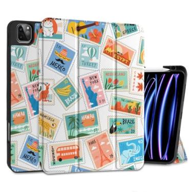 Imagem de DONGKE Capa para iPad Pro de 12,9 polegadas, 6ª geração 2022, suporte de lápis embutido + suporte de três dobras + despertar/hibernar automático + capa protetora para iPad Pro 12,9 5ª/4ª/3ª geração