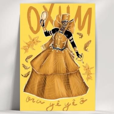 Imagem de Coleção de 62 quadros decorativos Giz - Umbanda e Candomblé - Decoração Orixá - Afro Brasileira - Escolha o seu Orixá! (Clássico, Oxum, 28x20cm)