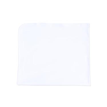Imagem de Manta Cueiro Bebê de Malha Macia Com Viés 100% Algodão 80x90cm (Branco)
