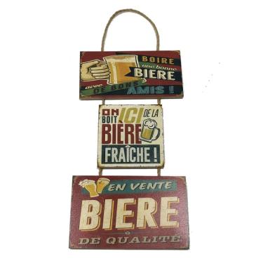 Imagem de Placa Decorativa Sisal MDF 40x20x1 Beer Vintage Boire Biere
