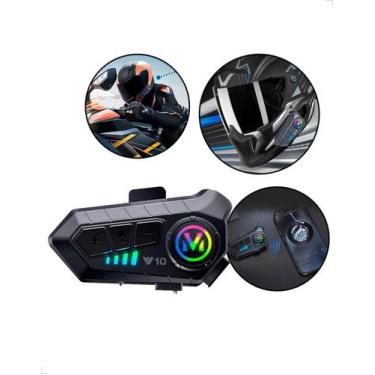 Imagem de Fone de Ouvido Bluetooth para Capacete Moto com Microfone e Intercomun