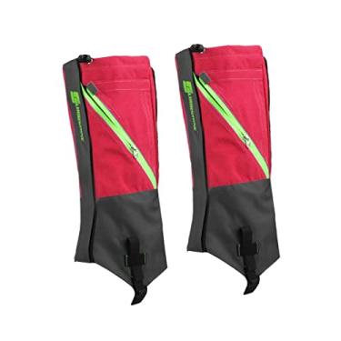 Imagem de Polainas de legging de neve ao ar livre para caminhadas, escaladas, caças, - design respirável de camada dupla mantém os pés aquecidos e secos - material de nylon, tamanho grande - unissex - vermelho