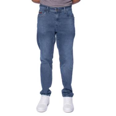Imagem de Calça Jeans Masculina Max Denim Slim Reta Azul Tradicional, Azul, 44