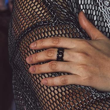 Imagem de Anel masculino de aço inoxidável de 10 mm, grosso, liso, cubano, corrente de elos cubanos, preto/prata/dourado, joia de motociclista, tamanho 7-14, 09, Aço inoxidável, Sem pedra preciosa