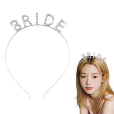 Imagem de Tiara com coroa de noiva brilhante para mulheres, tiara de strass para decoração de chá de panela, enfeite de cabeça para mulheres, acessórios de cabelo de casamento brilhantes para amigas irmãs