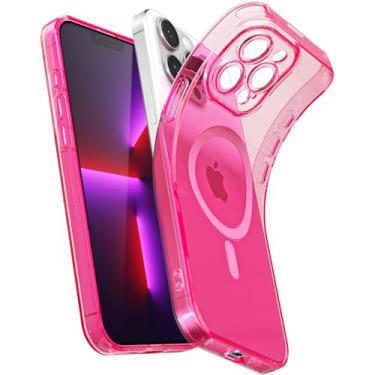 Imagem de Svanove Capa magnética transparente para iPhone 13 Pro, compatível com Magsafe Slim Thin Transparente Mag Safe Case para mulheres, meninas, fofa, brilhante, fluorescente, de silicone macio com capa
