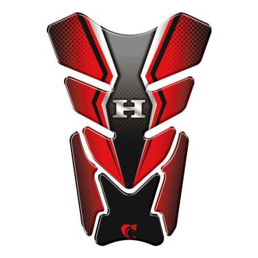 Imagem de Adesivo Resinado Protetor De Tanque Moto Qualquer Moto Honda Vermelho Vermelho E Preto