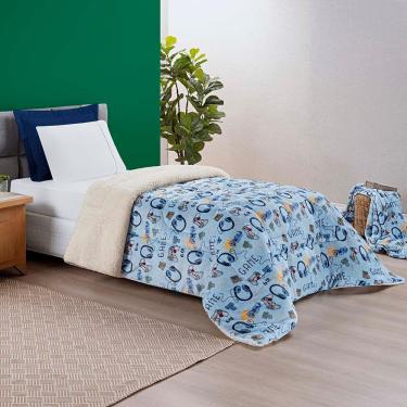 Imagem de Coberdrom Solteiro Carrosel Kids Manta Flannel Sherpa Infantil Premium Toque Macio - Video Game