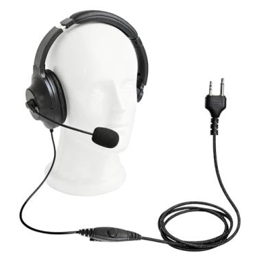 Imagem de Fone de ouvido com cancelamento de ruído com microfone Boom, função VOX/PTT para rádios Baofeng UV-5R UV-82HP BF-888S Kenwood Retevis Arcshell de 2 pinos (MDL)