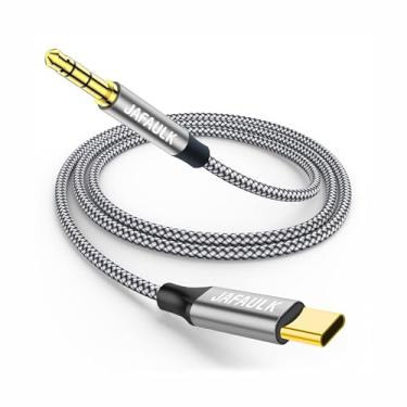 Imagem de Cabo USB C para conector auxiliar de áudio de 3,5 mm, adaptador tipo C para macho, USB C para fone de ouvido de 3,5 mm, cabo estéreo de nylon trançado para smartphone, laptop, tablet (3,2 pés)