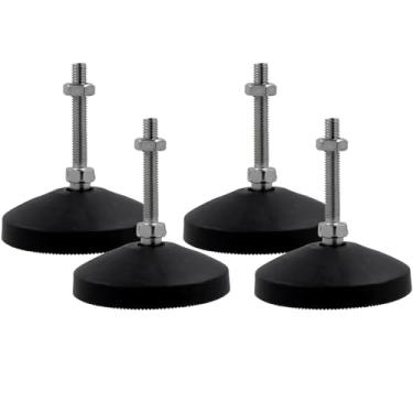 Imagem de LC LICTOP Pés niveladores M8 x 50 mm, altura de 8 cm e capacidade de 399 kg, deslizadores de móveis giratórios ajustáveis resistentes, niveladores de pés de borracha rosqueada para mesa, prateleiras