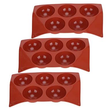 Imagem de Molde de silicone semiesfera de 3 unidades de qualidade premium antiaderente flexível para bolo de chocolate sobremesa molde de mousse de cúpula de gelatina para padeiros (Semicírculo de 5 empresas