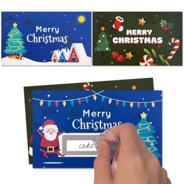 Imagem de 100 peças de cartões de raspar de Natal, adesivos de raspar de Natal personalizados, seus próprios ingressos de jogo para prêmios, raspadinhas para pequenas empresas, festas de aniversário