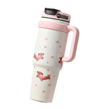 Imagem de Rrlihjgu Garrafa De Água Térmica - Caneca Térmica De 1 Litro Com Alça | Garrafa de Água Infantil Design com Padrões Fofos,Para Homens Mulheres Rapazes Raparigas Café Bebidas Quentes Frias