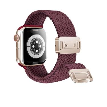 Imagem de Pulseira magnética elástica para relógio Apple 49 mm, 46 mm, 45 mm, 44 mm e 42 mm, pulseiras ajustáveis e confortáveis para Apple Watch séries 10, 9, 8, 7, 6, 5, 4, SE 3, 2 e 1