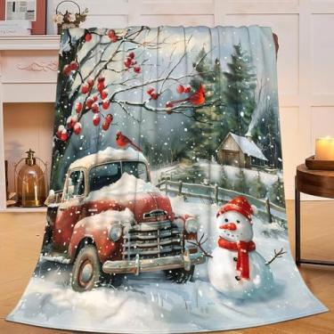 Imagem de Flintis Cobertor de Natal boneco de neve para decoração de caminhão, cobertor para meninas, meninos, superquente, macio, macio, de flanela de flanela de inverno, cobertores de cama para crianças