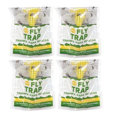 Imagem de Armadilhas para moscas descartáveis para uso externo – adicione água e pendure sacos de armadilha para moscas com atrativo, não tóxico, sem pesticidas – para quintal, pátio, jardim, acampamento e