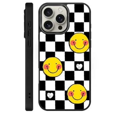 Imagem de Zhhoya Capa para iPhone 16 Pro Max, tabuleiro de xadrez, preto, branco, estampado, preto, estético, magnético, capa protetora engraçada para mulheres, homens, meninos e meninas