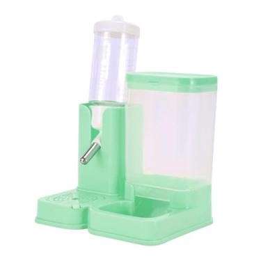 Imagem de Generic Bebedouro automático para hamster com suporte e recipiente para ração, sem gotejamento, 2 em 1, ideal para casa, terraço, sala de estar e pátio, Verde