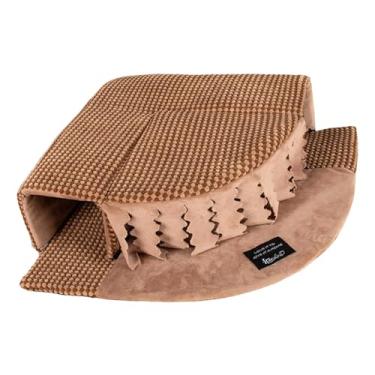 Imagem de predolo Esconderijo portátil para porquinho-da-índia com cortinas, acessório macio para gaiola, túnel para pequenos animais, ideal para esquilos e furões, Marrom