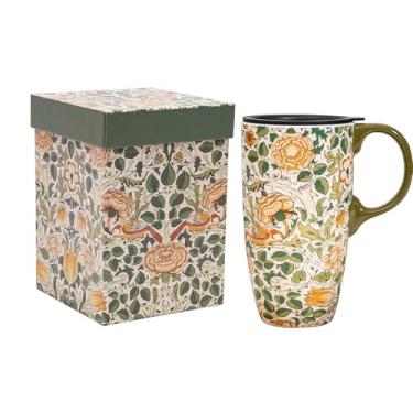 Imagem de Topadorn Caneca de café de viagem de cerâmica de 482 ml com tampa selada, xícara de chá com caixa de cor, segura para micro-ondas e lava-louças, caneca de café exclusiva para latte e chocolate quente