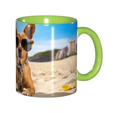 Imagem de Zeraoke Canecas de café criativas com estampa de cachorro, personalizadas, presente para família, tamanho de 325 ml, unissex