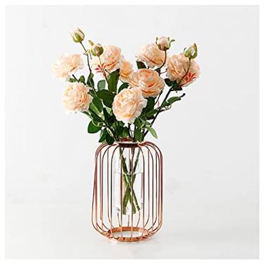 Imagem de Flores artificiais flores artificiais casamento buquê arranjo sala de estar quarto decoração casa de banho escritório menina coração decoração flores falsas