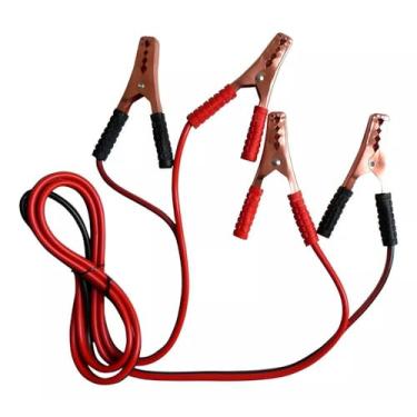 Imagem de Cabo para Transferência de Bateria de Carro, 300AMP, 2.5 Metros, Garras Tipo Jacaré, Cobre e Alumínio, 565g