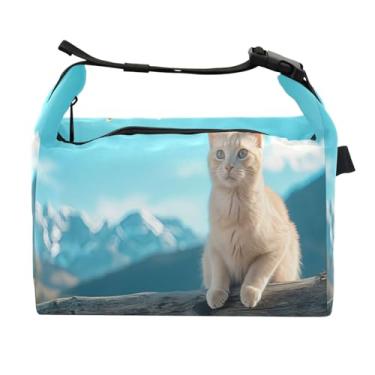 Imagem de STAYTOP Lancheira fofa de gato com fivela de alça, lancheira isolada para meninos e meninas, lancheira térmica para trabalho escolar