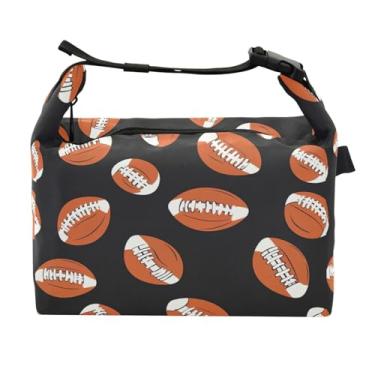 Imagem de STAYTOP Lancheira retrô de rúgbi com fivela de alça, lancheira isolada para meninos e meninas, lancheira térmica para trabalho escolar