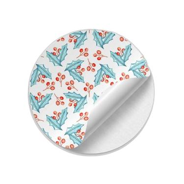 Imagem de Adesivos Redondos Natalinos 25 Unidades Com Estampa Aquarela - Tamanho 85x85cm