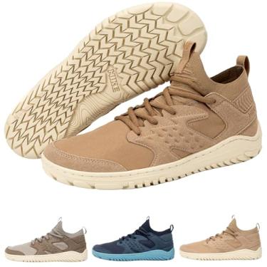 Imagem de HIKE Sierra Peak – Botas de caminhada descalço de corte médio – homens e mulheres | Sapatos de caminhada com bico largo de queda zero para terrenos acidentados | Botas naturais para uso ao ar livre