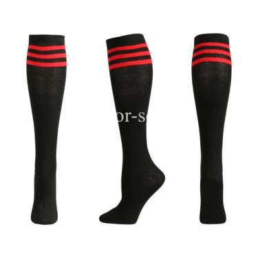 Imagem de Meias De Compressão Masculinas Até O Joelho Antiderrapantes Listradas 