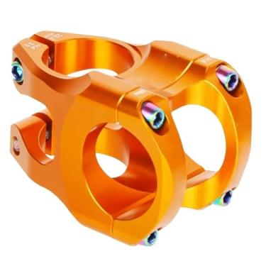 Imagem de Mesa de guidão Power Stem para mountain bike, 35 mm de comprimento, 0 graus, para bicicleta de estrada, 31,8 mm de comprimento, compatível com guidões de bicicleta de 31,8 mm.(HA35 Orange)