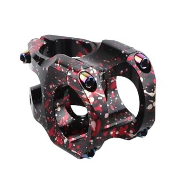 Imagem de Mesa de guidão Power Stem para mountain bike, 35 mm de comprimento, 0 graus, para bicicleta de estrada, 31,8 mm de comprimento, compatível com guidões de bicicleta de 31,8 mm.(Camo Red)