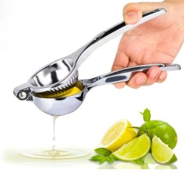 Imagem de Espremedor de Limão e Laranja de Aço Inox Resistente - Prático para Preparar Suco Fresco e Limonada em Casa e Piqueniques