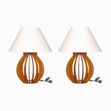 Imagem de Conjunto de abajures 2 peças Conjunto de abajures decorativos para quarto e sala de estar Mobiliário essencial para a casa Lâmpada não incluída (BRANCO)