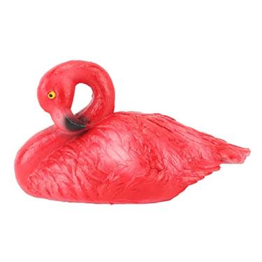Imagem de GLOGLOW Decorações de Flamingo, Decoração de Lagoa de Flamingo de Resina Com Design Realista, Enfeites de Piscina Atraentes para Quintal, Gramado e Jardim ( Vermelho Pequeno Descansando)