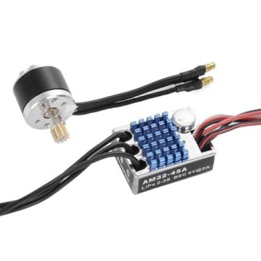 Imagem de Controlador de Velocidade do Motor, Conjunto Controlador Eletrônico de Velocidade do Motor de Rotor Externo AM32-45A ESC para MN82 MN99S MN168 MN78 Carro Crawler com Controle Remoto