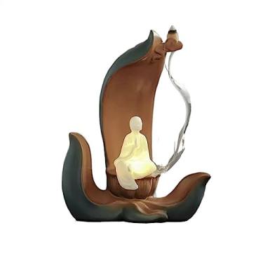 Imagem de porta-vara de incenso Criativo chinês cerâmica backflow queimador de incenso zen decoração desktop retro suporte