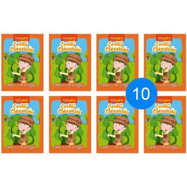 Imagem de Kit 10 Livrinhos João e o Pé de Feijão Lembrancinha de Festa Sacolinha